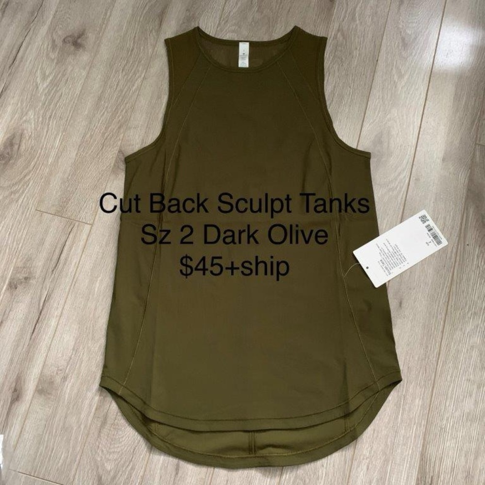 lululemon athletica Cut-Back Tank Top - Olive Green